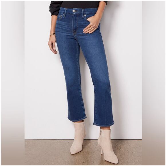 Good American Jeans Womens 30 Blue811 Good Legs Crop Mini Bootcut Stretch Denim - Picture 1 of 13